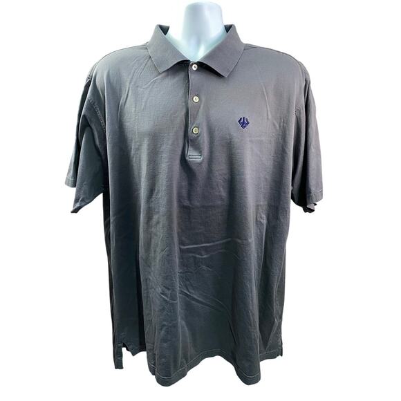 Peter Millar Shirt Mens XXL 2XL Gray 100% Cotton Short Sleeve Pocket Polo - Picture 1 of 10